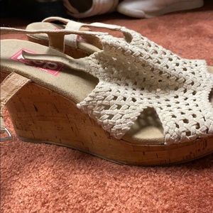 Size 10.5 POP wedged sandals